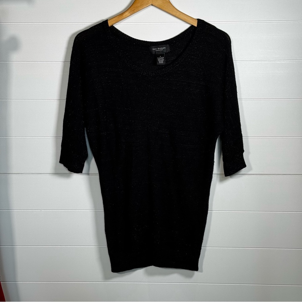 Iris Singer Collection Black Metallic Women's Top… - image 1